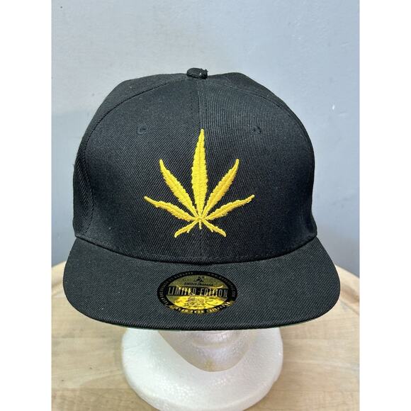 Dnine Reserve Snapback Hat Black Solid Adjustable Gold Pot Emblem Embroidered - Picture 1 of 10